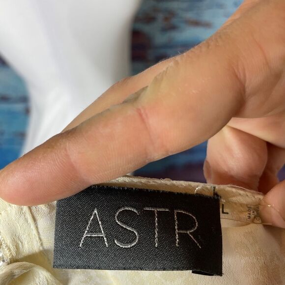 Astr Ivory sheer long sleeve sheer top Large - Picture 10 of 12